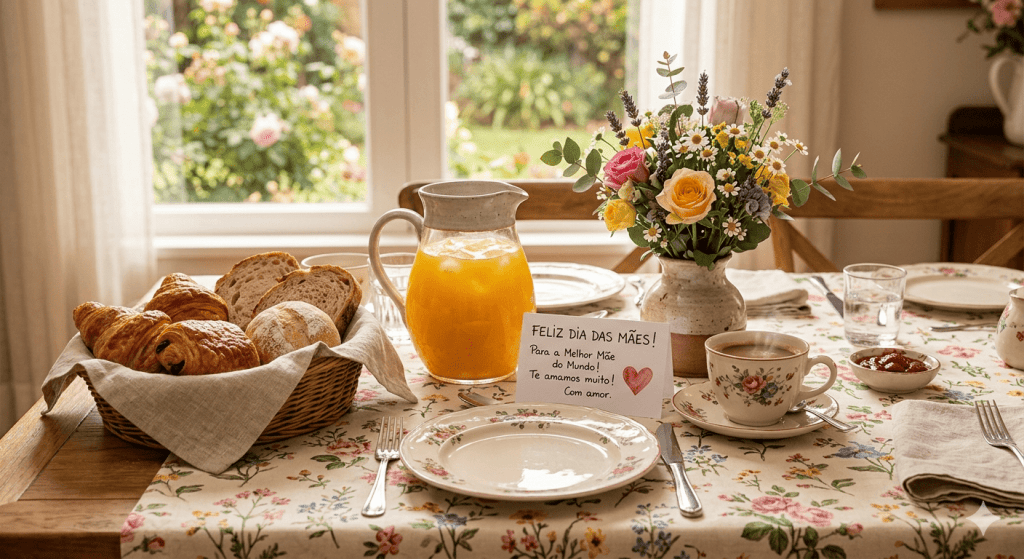 mesa de cafe da manhã especial dia das maes